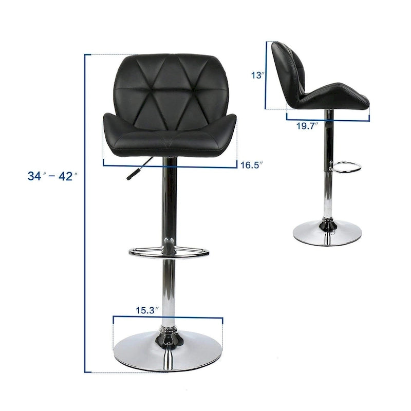 Tabourets de bar pivotants réglables en similicuir moderne (lot de 2)-12
