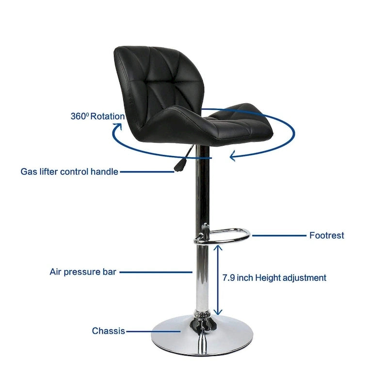 Tabourets de bar pivotants réglables en similicuir moderne (lot de 2)-13