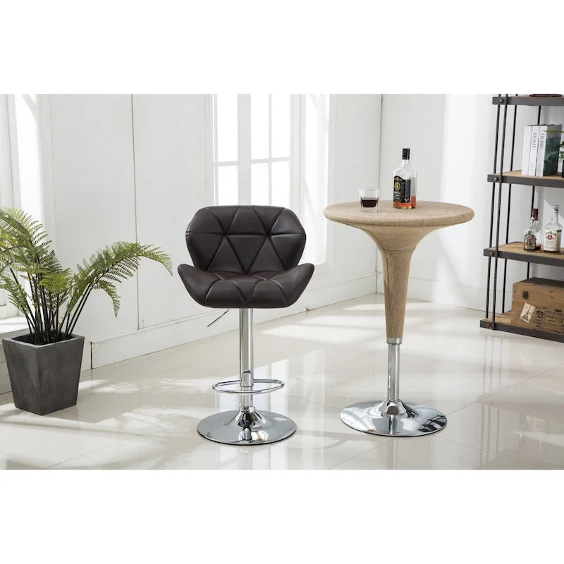 Tabourets de bar pivotants réglables en similicuir moderne (lot de 2)-14