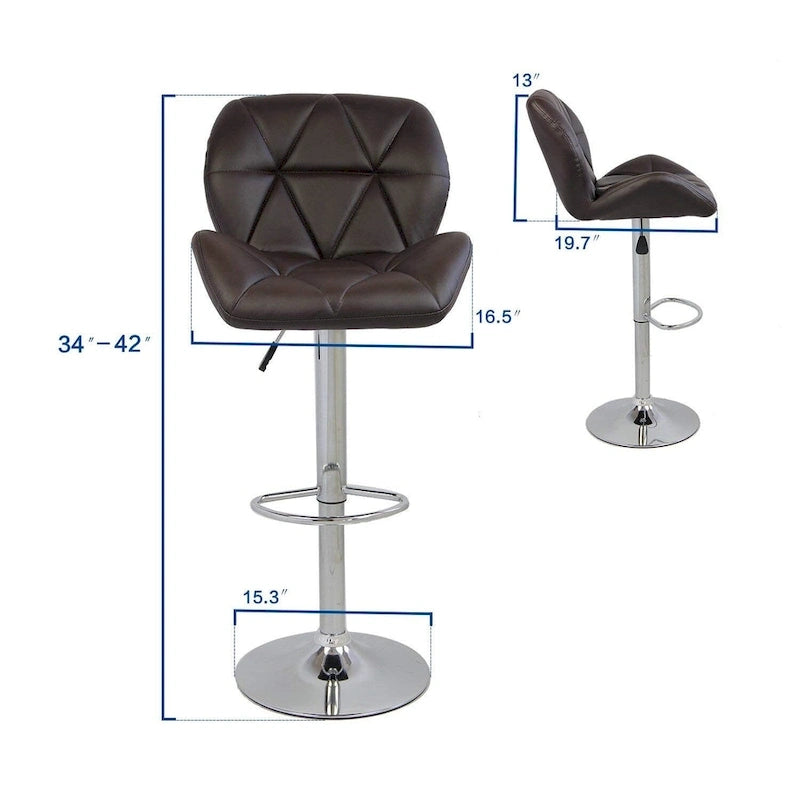 Tabourets de bar pivotants réglables en similicuir moderne (lot de 2)-15