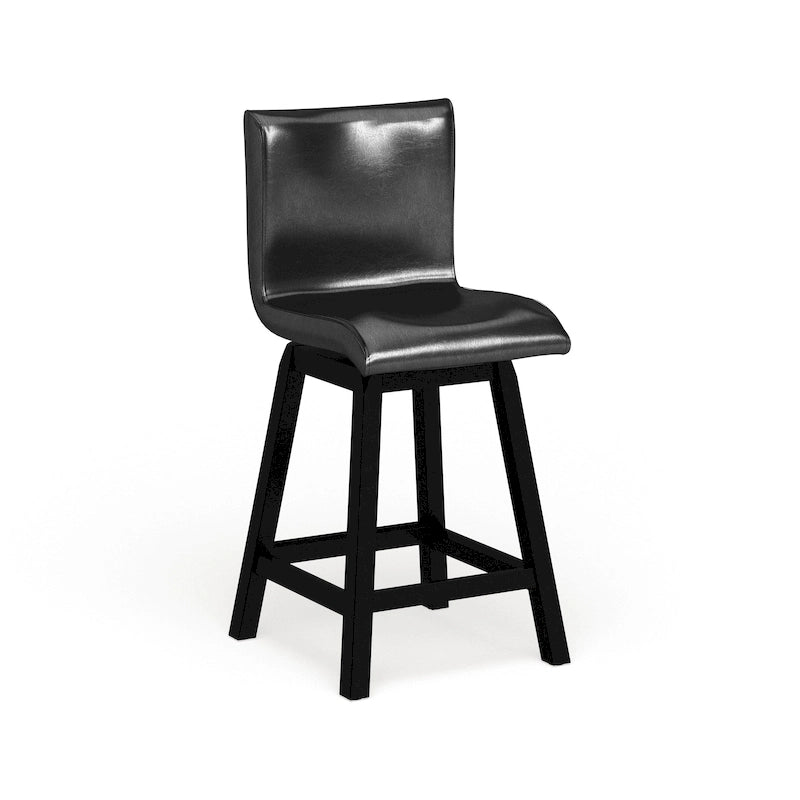 Chaises de comptoir pivotantes noires contemporaines Hace (ensemble de 2) par Furniture of America-8