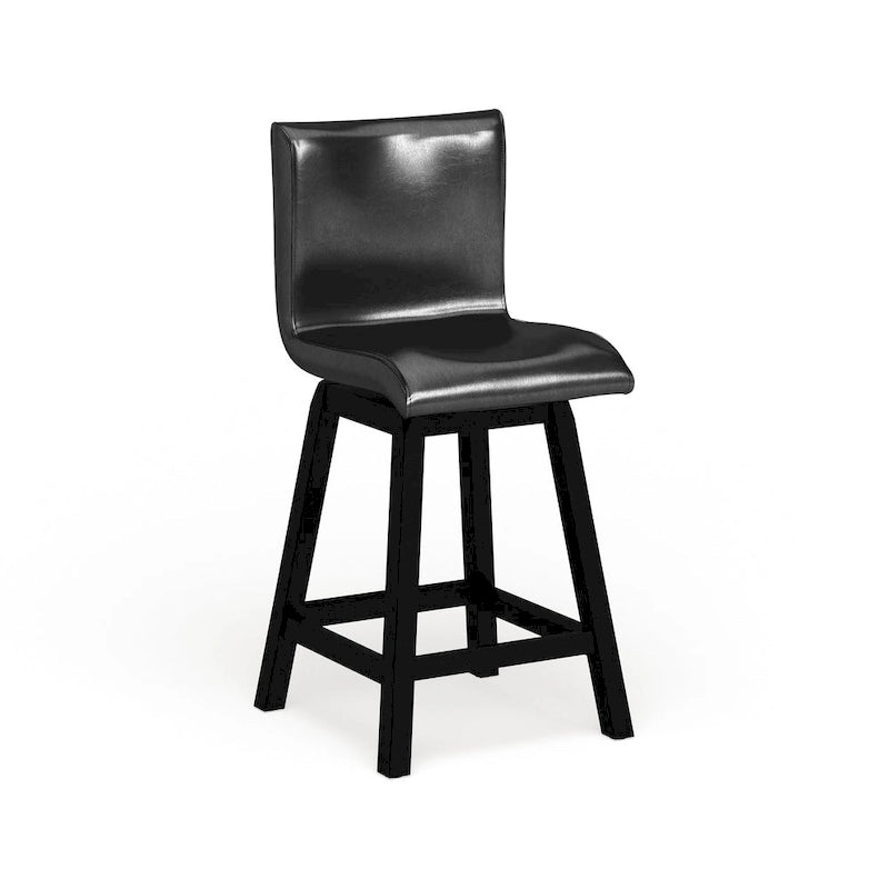 Chaises de comptoir pivotantes noires contemporaines Hace (ensemble de 2) par Furniture of America-3