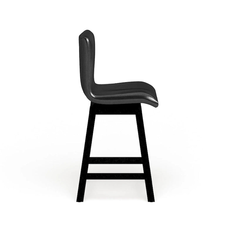Chaises de comptoir pivotantes noires contemporaines Hace (ensemble de 2) par Furniture of America-5