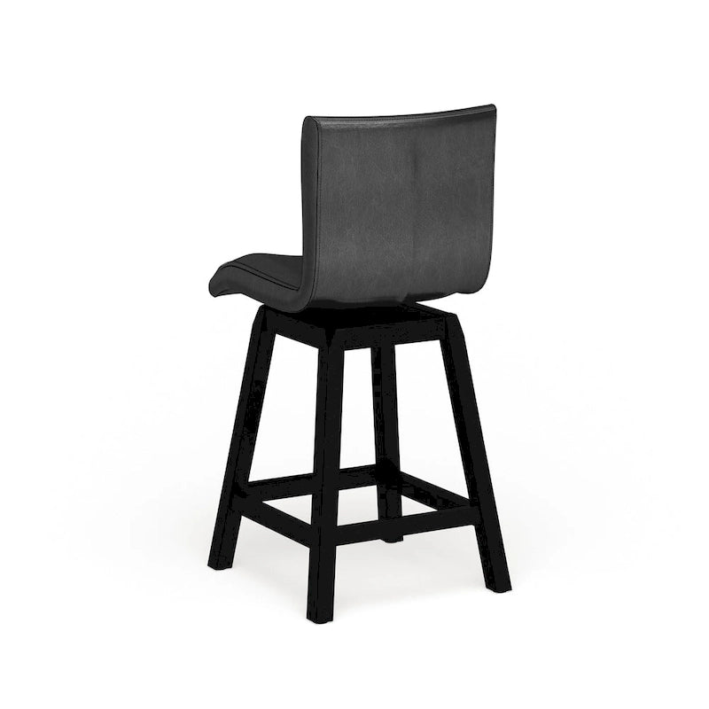 Chaises de comptoir pivotantes noires contemporaines Hace (ensemble de 2) par Furniture of America-6