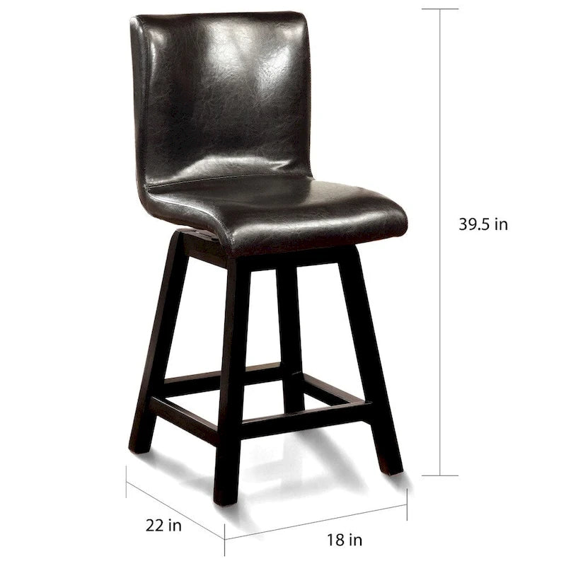 Chaises de comptoir pivotantes noires contemporaines Hace (ensemble de 2) par Furniture of America-7