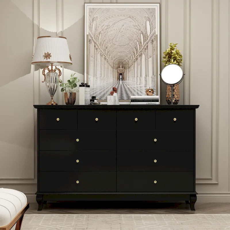 Commode laquée de 55,1 cm de large, coffre de rangement, commode de chambre-44