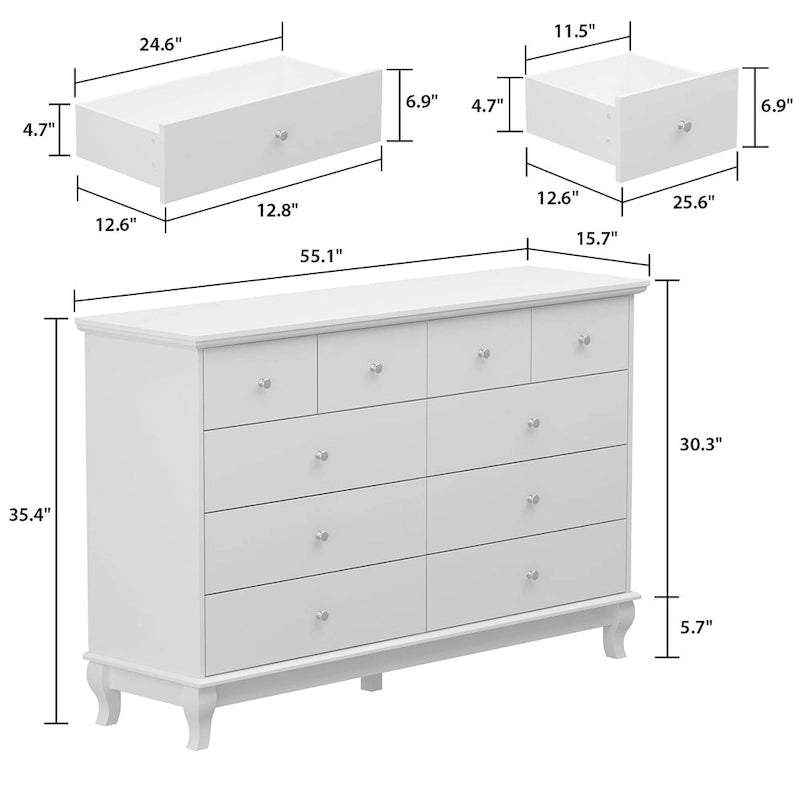 Commode laquée de 55,1 cm de large, coffre de rangement, commode de chambre-11