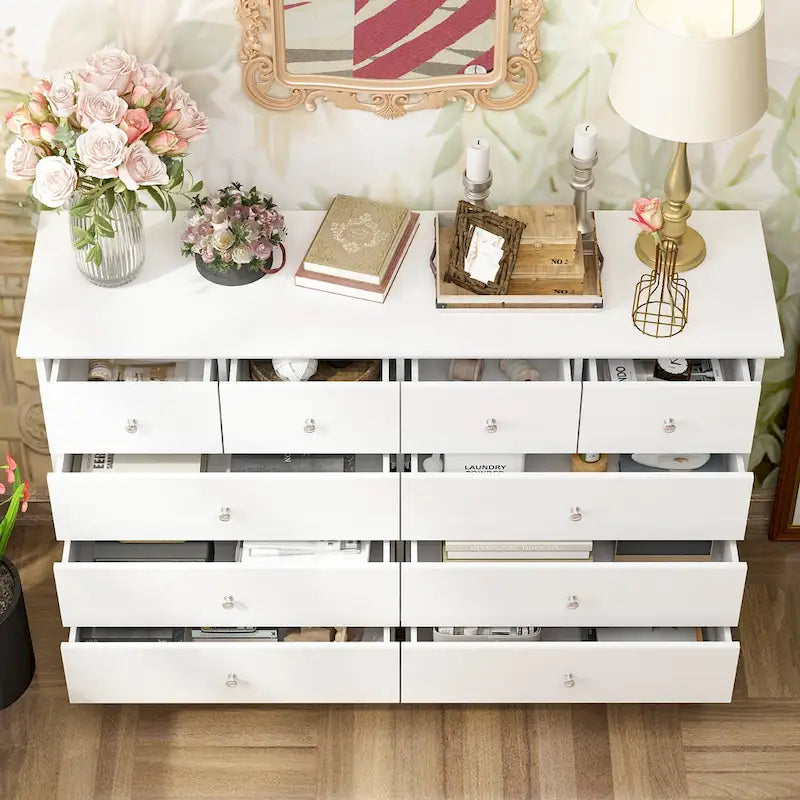 Commode laquée de 55,1 cm de large, coffre de rangement, commode de chambre-15