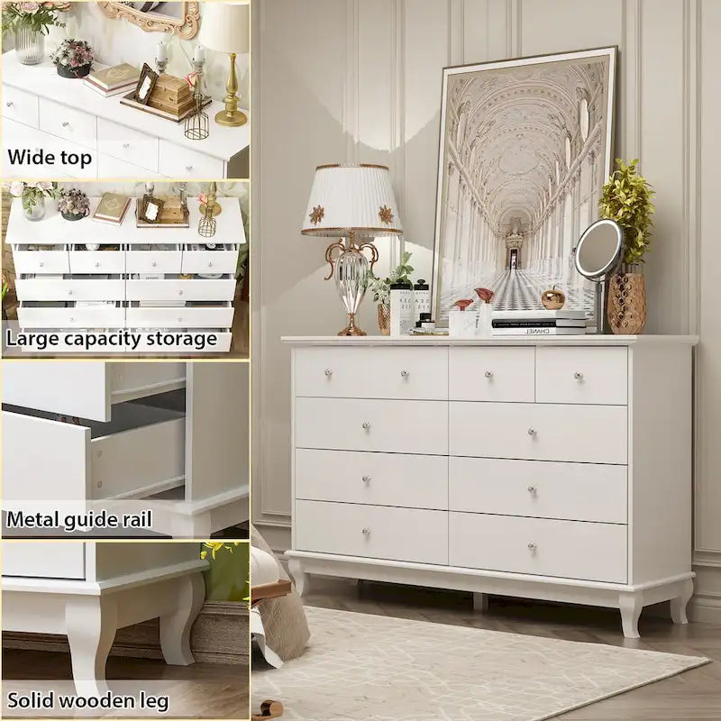 Commode laquée de 55,1 cm de large, coffre de rangement, commode de chambre-18