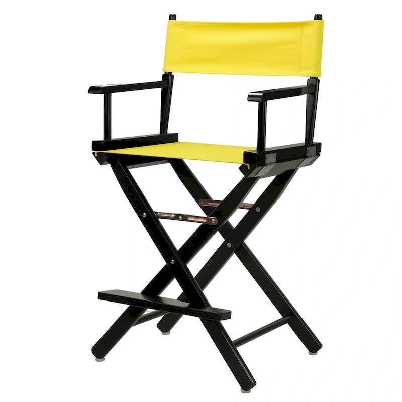 Chaise de réalisateur à cadre noir de 61 cm (24 pouces)-4