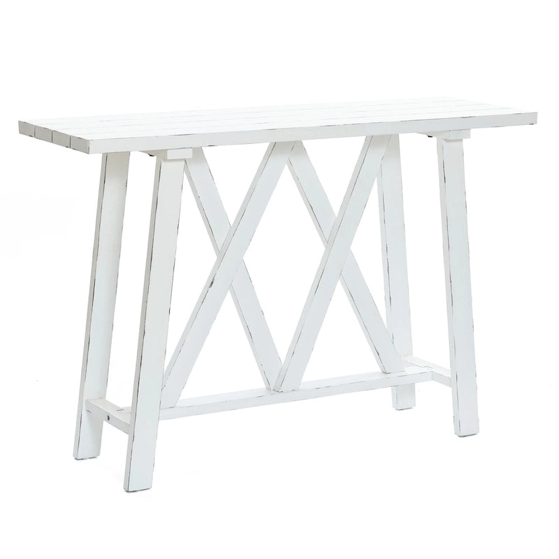Console et table d'entrée style ferme blanche - 82,5 cm (H) x 121,5 cm (L) x 38 cm (P)-7