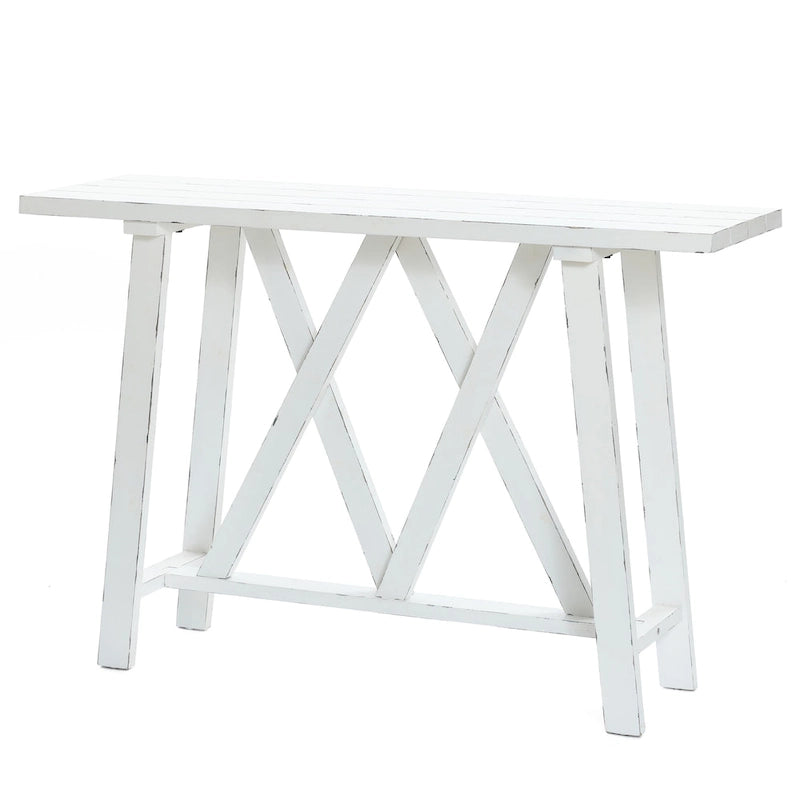 Console et table d'entrée style ferme blanche - 82,5 cm (H) x 121,5 cm (L) x 38 cm (P)-8