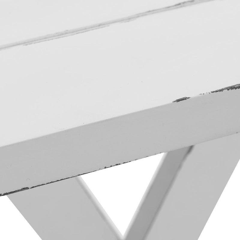 Console et table d'entrée style ferme blanche - 82,5 cm (H) x 121,5 cm (L) x 38 cm (P)-11