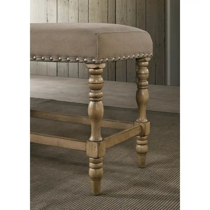 Ensemble de salle à manger Roundhill Furniture Birmingham 6 pièces, table et chaises à tête cloutée, finition bois flotté, hauteur comptoir-6