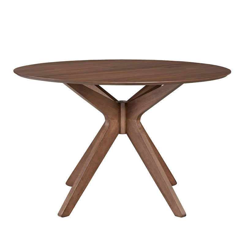 Ensemble de table à pied central 5 pièces Space Savers en noyer satiné-3