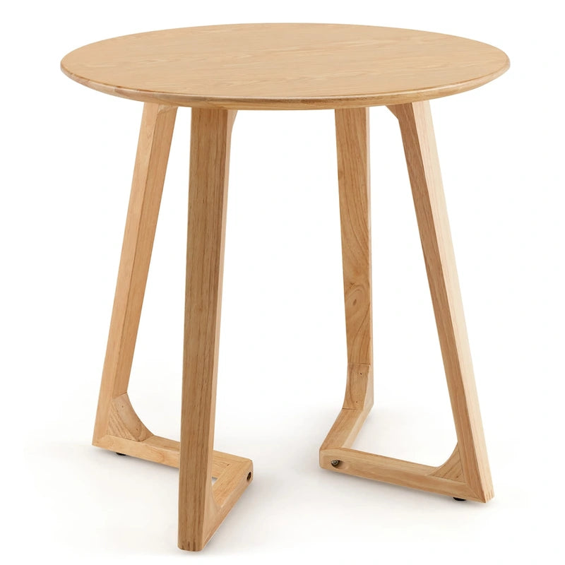 Table d'appoint ronde de 61 cm en bois d'hévéa massif, à placer à côté du canapé ou du lit.-6