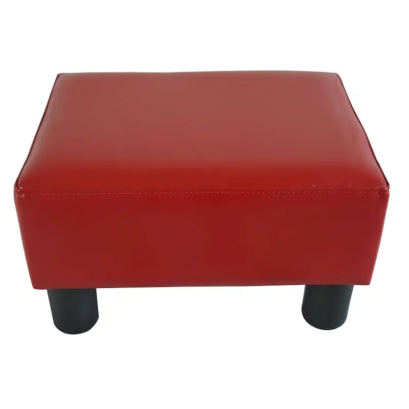 Porch &amp; Den Meadow Petit pouf rouge moderne-3