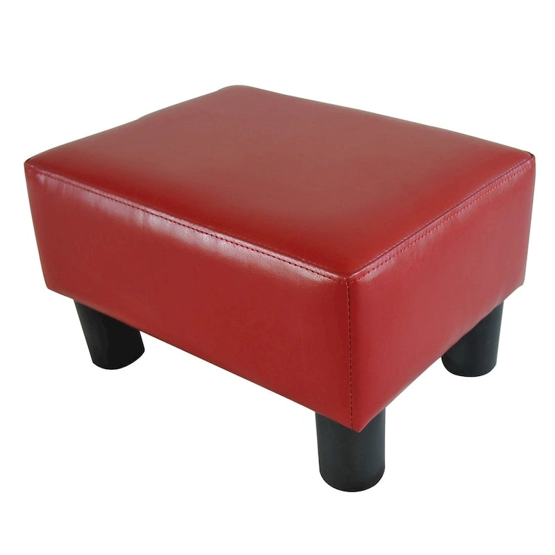 Porch &amp; Den Meadow Petit pouf rouge moderne-4