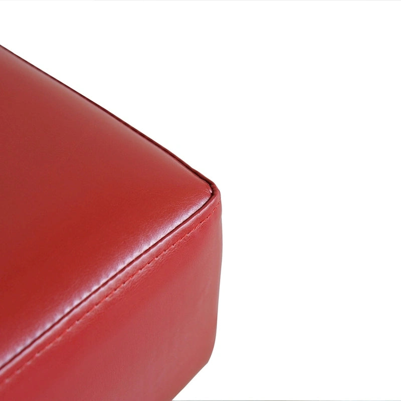 Porch &amp; Den Meadow Petit pouf rouge moderne-5
