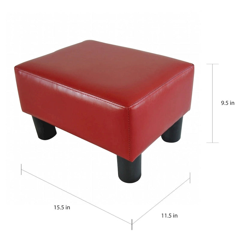 Porch &amp; Den Meadow Petit pouf rouge moderne-6