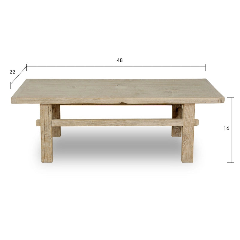 Table basse rustique Artissance Hermosa, petite, aspect naturel vieilli, 48 x 22 x 16 pouces-3