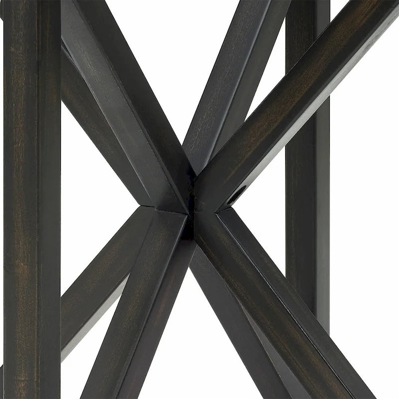 Table basse élégante en verre avec piètement en bois massif-10