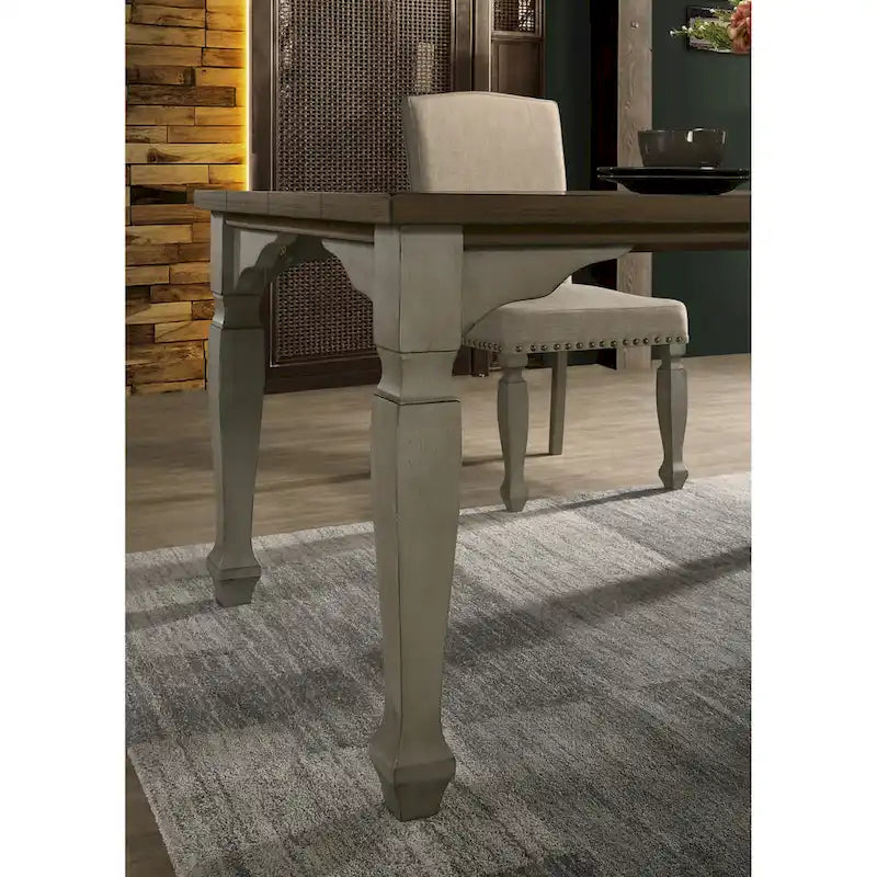 Ensemble de salle à manger Roundhill Furniture Breda en bois finition gris antique et chêne foncé, table et six chaises-4