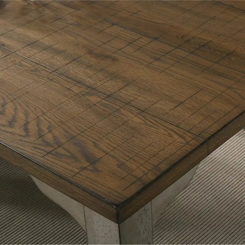 Ensemble de salle à manger Roundhill Furniture Breda en bois finition gris antique et chêne foncé, table et six chaises-5