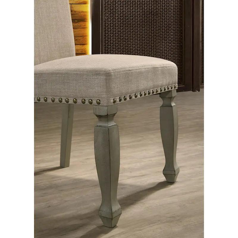 Ensemble de salle à manger Roundhill Furniture Breda en bois finition gris antique et chêne foncé, table et six chaises-7