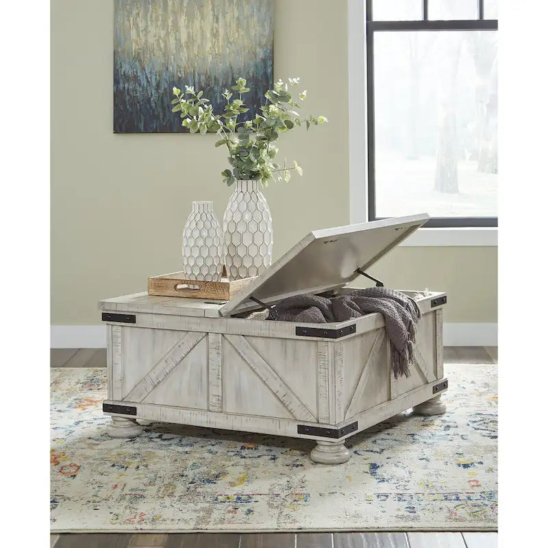 Table basse Carynhurst Signature Design by Ashley avec rangement - 91,4 cm (L) x 91,4 cm (P) x 45,7 cm (H)-2