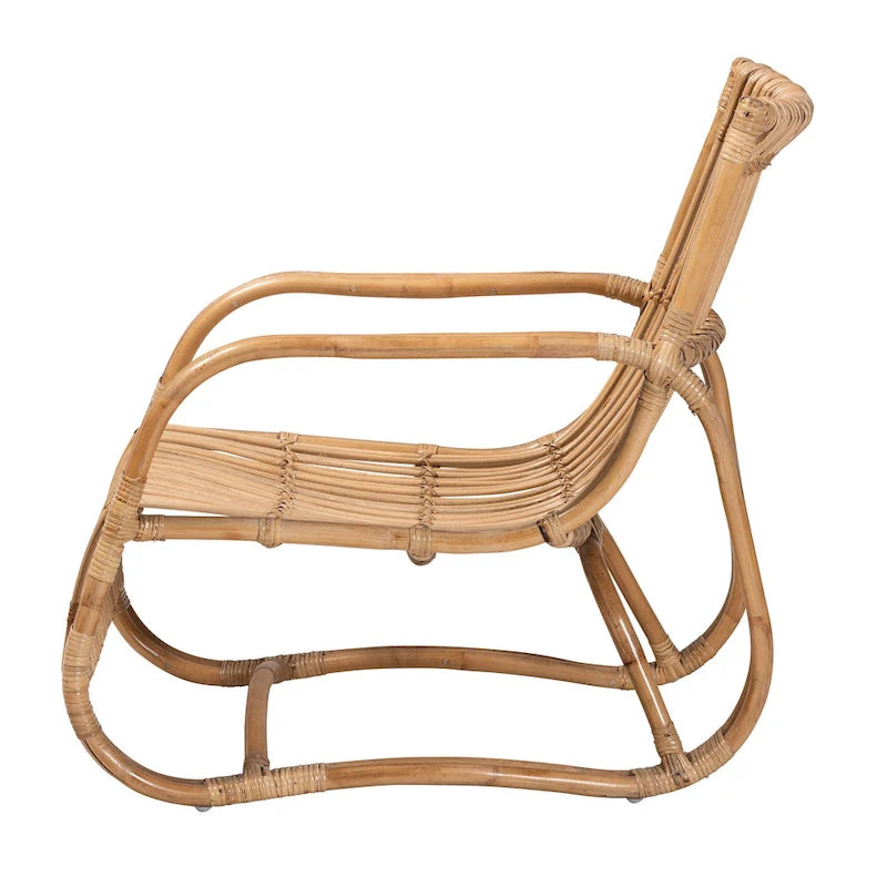 Fauteuil d'appoint Blanca en rotin naturel, style bohème moderne-4