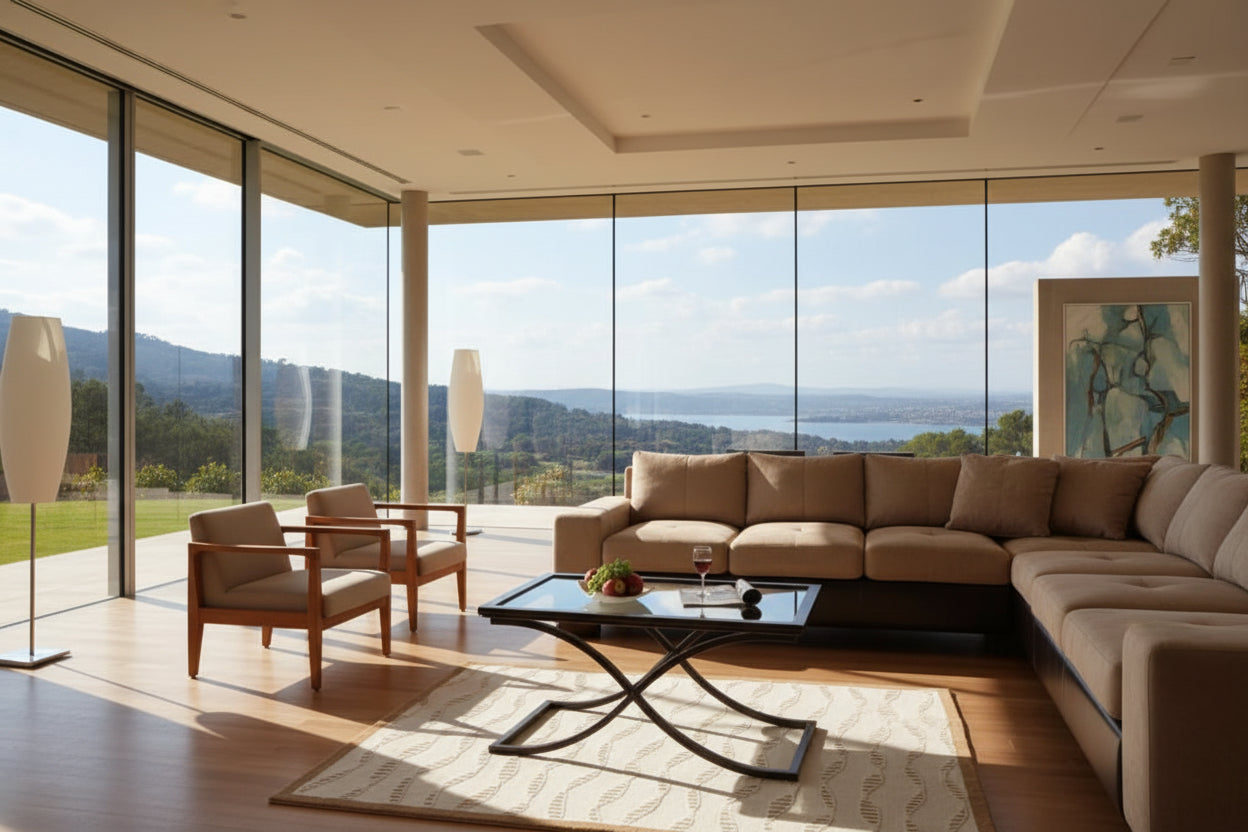 SEI Furniture Bugleweed Black/Copper Distressed Metal and Tempered Glass Glam Coffee Table