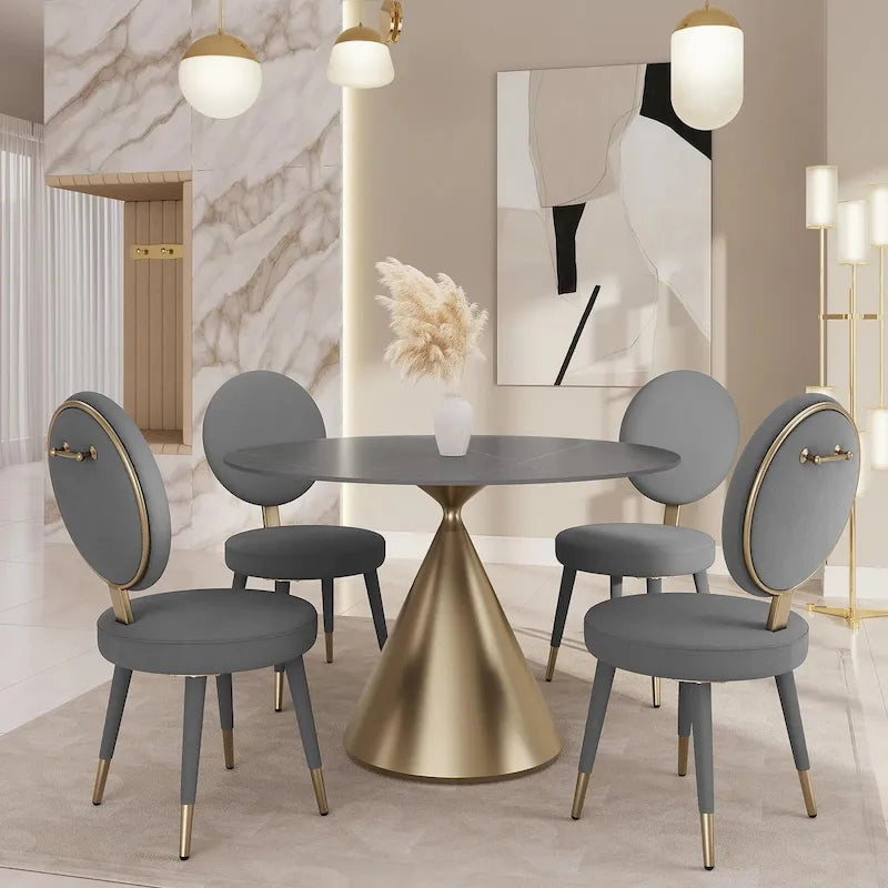 Ensemble table et chaises rondes 5 pièces Morden Fort Modern Luxury-32