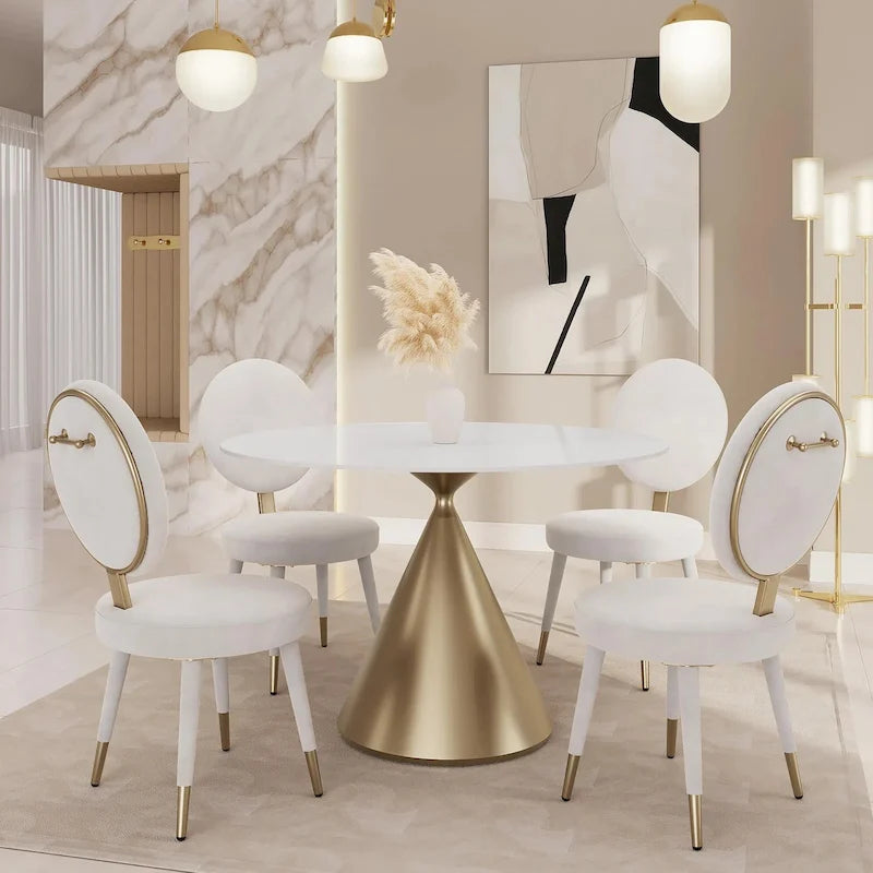 Ensemble table et chaises rondes 5 pièces Morden Fort Modern Luxury-33