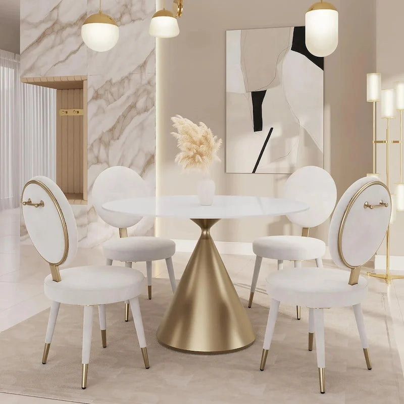 Ensemble table et chaises rondes 5 pièces Morden Fort Modern Luxury-4