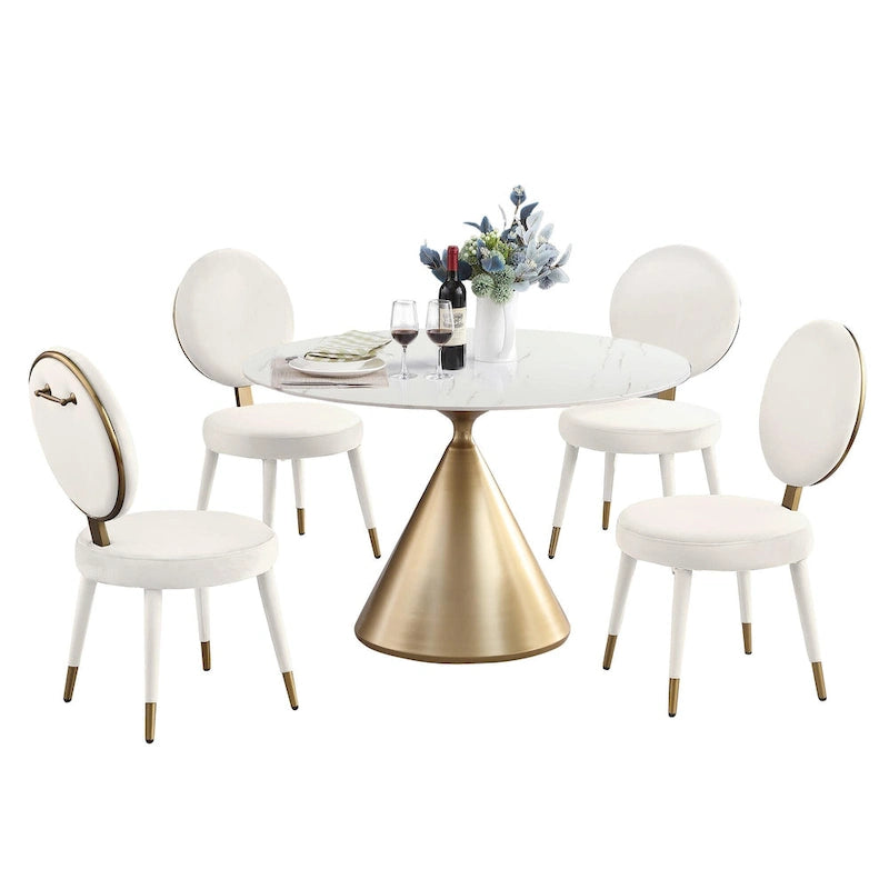 Ensemble table et chaises rondes 5 pièces Morden Fort Modern Luxury-8