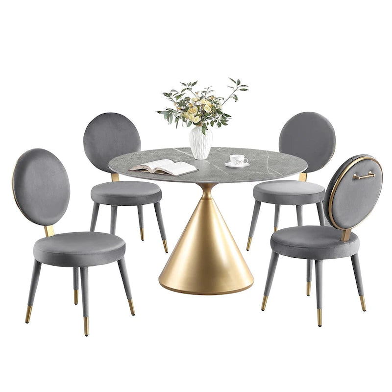 Ensemble table et chaises rondes 5 pièces Morden Fort Modern Luxury-25