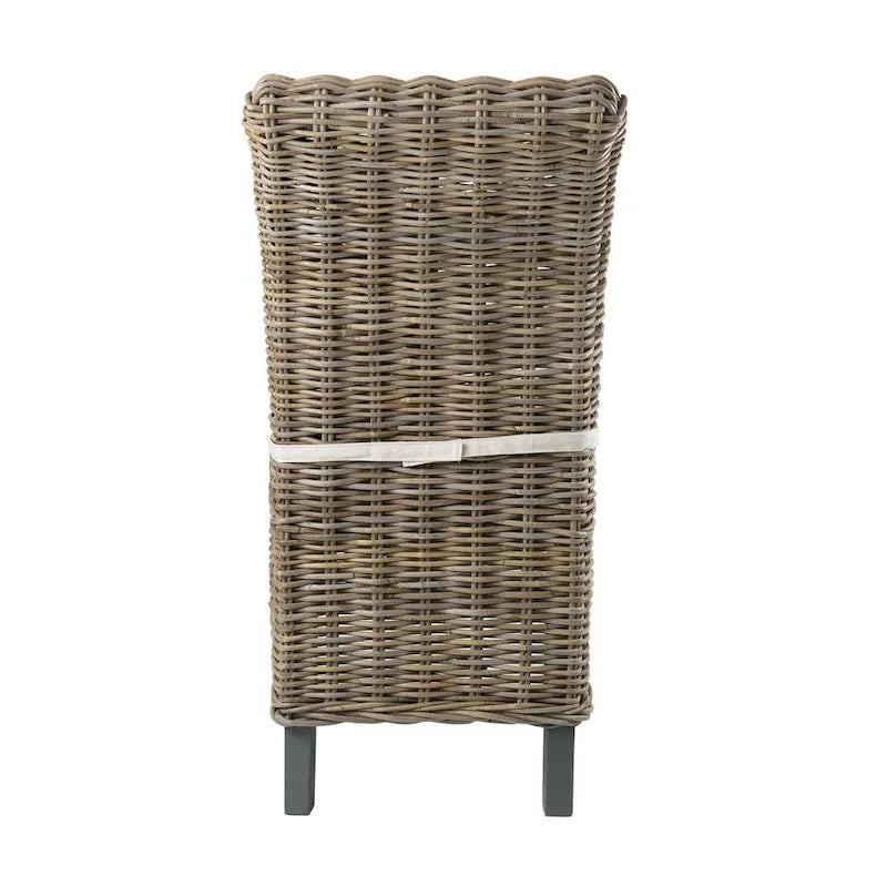Chaises de salle à manger rembourrées en rotin naturel (ensemble de 2) par East at Main-6