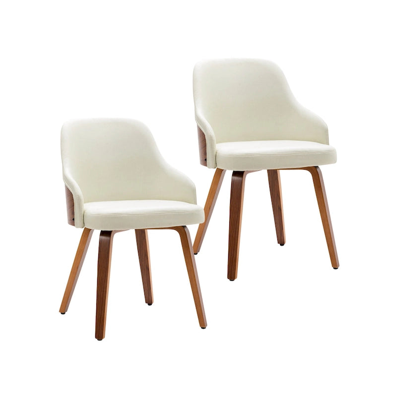 Ensemble de 2 chaises de salle à manger Porthos Home Hye, revêtement en tissu, pieds en bois courbé-8