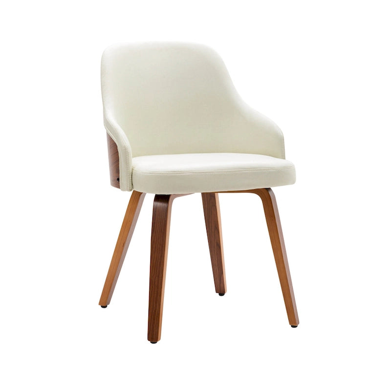 Ensemble de 2 chaises de salle à manger Porthos Home Hye, revêtement en tissu, pieds en bois courbé-9