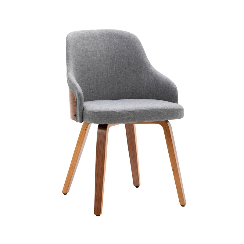 Ensemble de 2 chaises de salle à manger Porthos Home Hye, revêtement en tissu, pieds en bois courbé-15