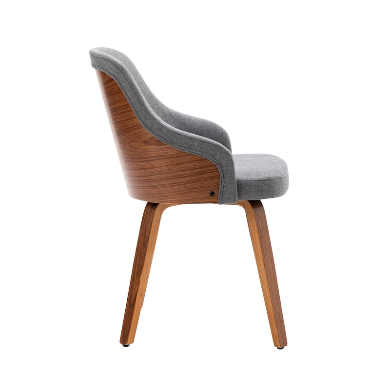 Ensemble de 2 chaises de salle à manger Porthos Home Hye, revêtement en tissu, pieds en bois courbé-16