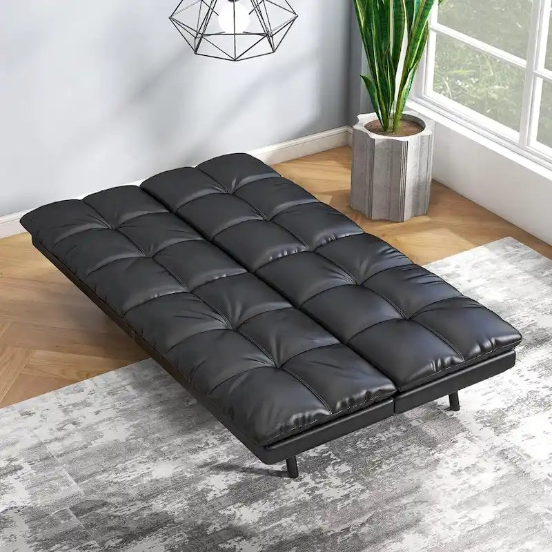 Canapé-lit futon, canapé pliable en mousse à mémoire de forme, convertible en lit de jour avec accoudoirs réglables pour petits espaces-19