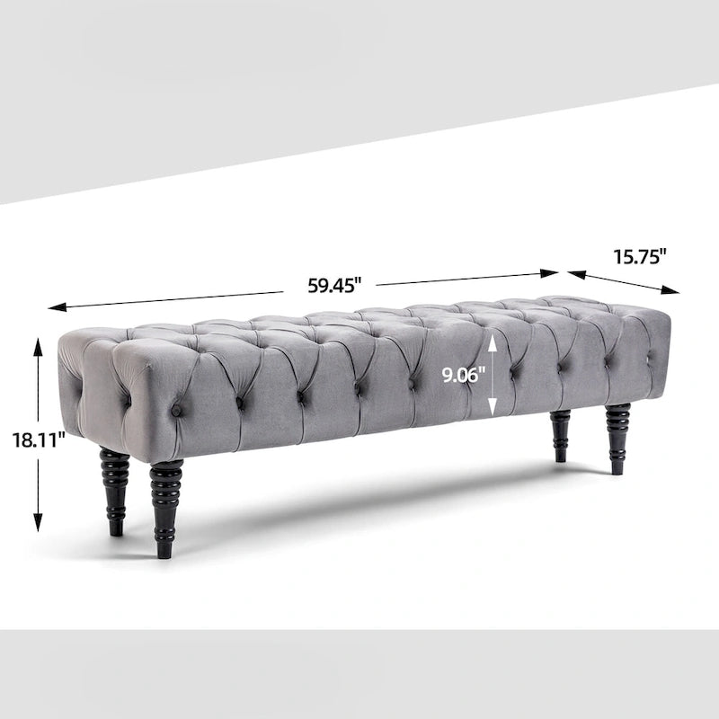 Banc ottoman capitonné AVAWING, banc d'entrée d'appoint-3