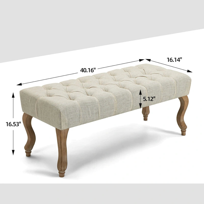 Banc ottoman capitonné AVAWING, banc d'entrée d'appoint-17