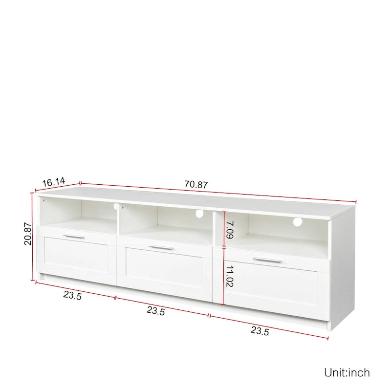 Meuble TV minimaliste moderne, support TV 80 pouces, casier ouvert, salon, chambre-16