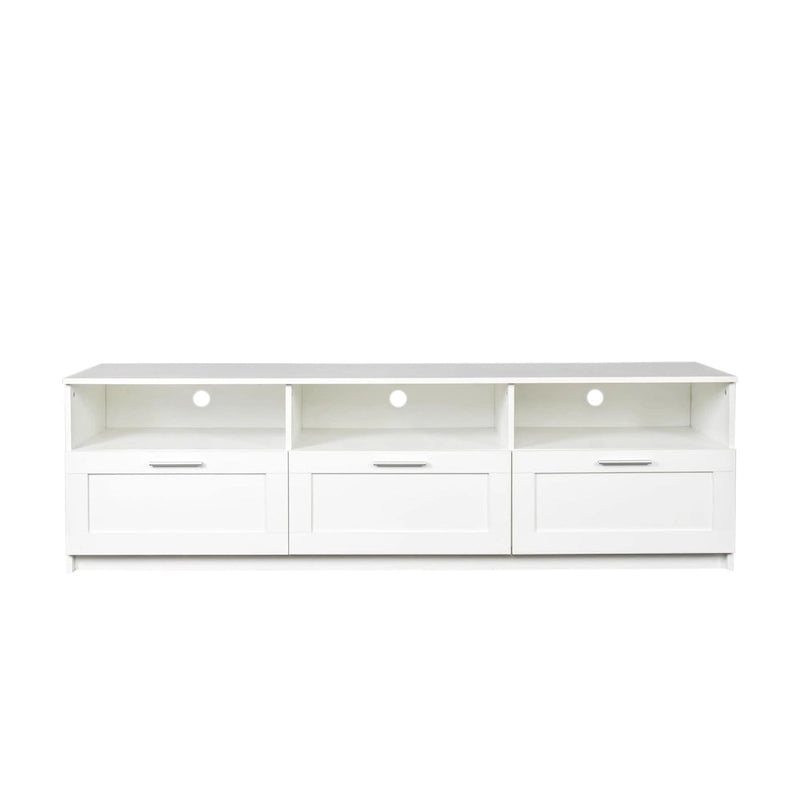 Meuble TV minimaliste moderne, support TV 80 pouces, casier ouvert, salon, chambre-19