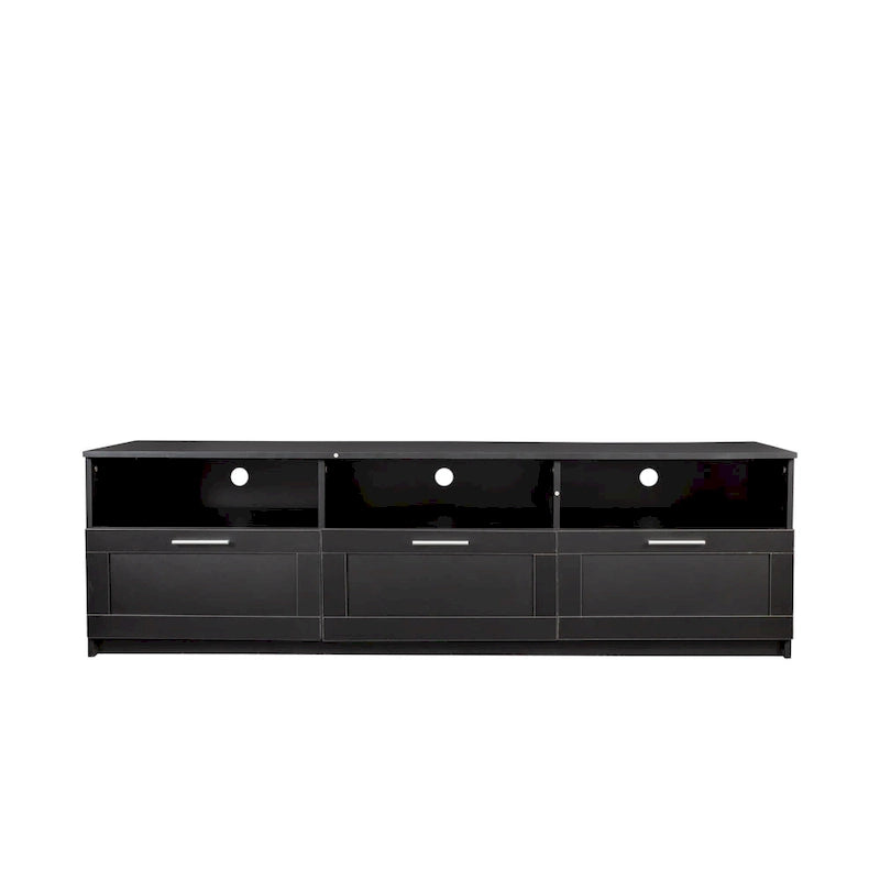 Meuble TV minimaliste moderne, support TV 80 pouces, casier ouvert, salon, chambre-23