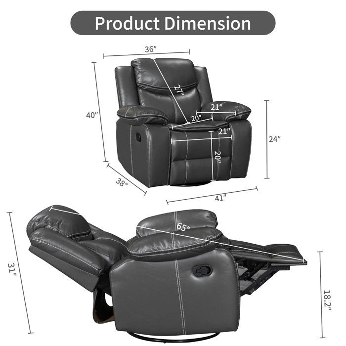 Fauteuil inclinable à bascule pivotant à 360 degrés-2