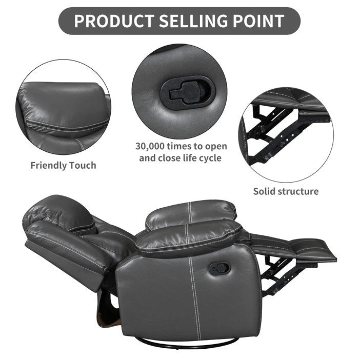 Fauteuil inclinable à bascule pivotant à 360 degrés-6